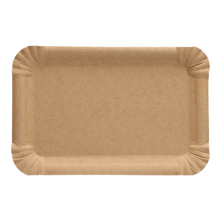 Nachhaltiger, brauner, eckiger Pappteller